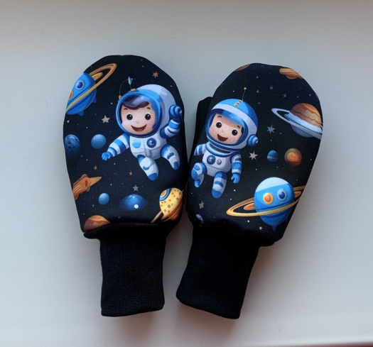 Softshellové rukavice- malý astronaut
