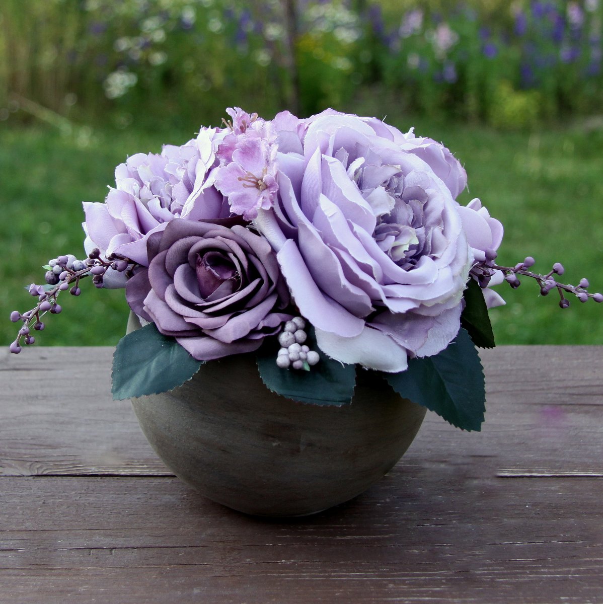 Kytice šeříkových růží_dekorace na stůl