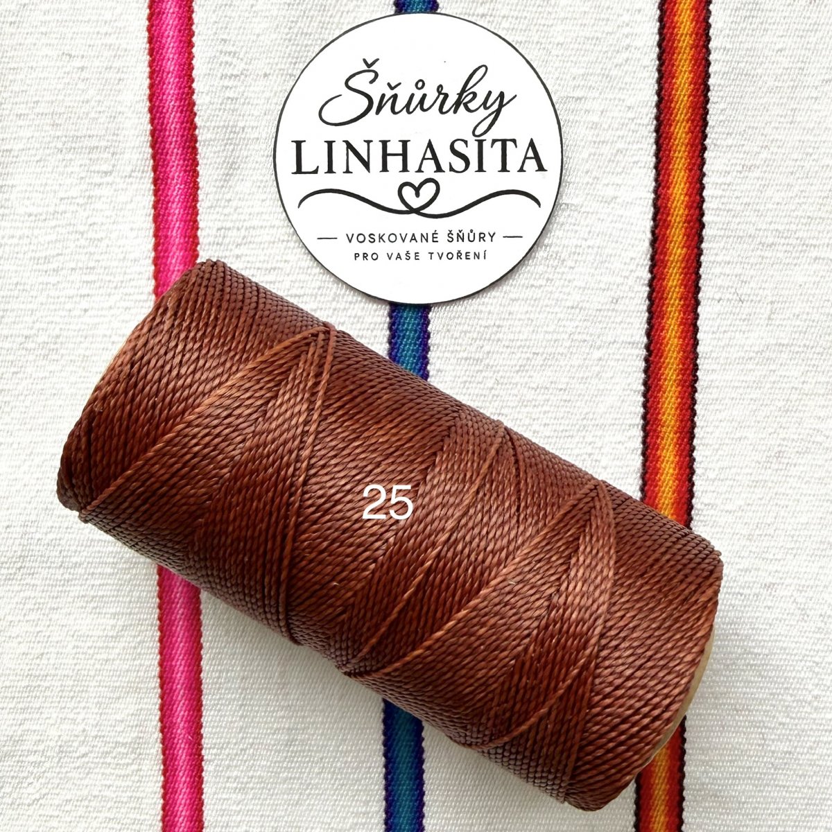 Linhasita 1 mm 25 celá cívka (kaštanová)