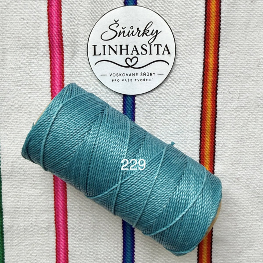 Linhasita 1 mm 229 celá cívka (tyrkysová)