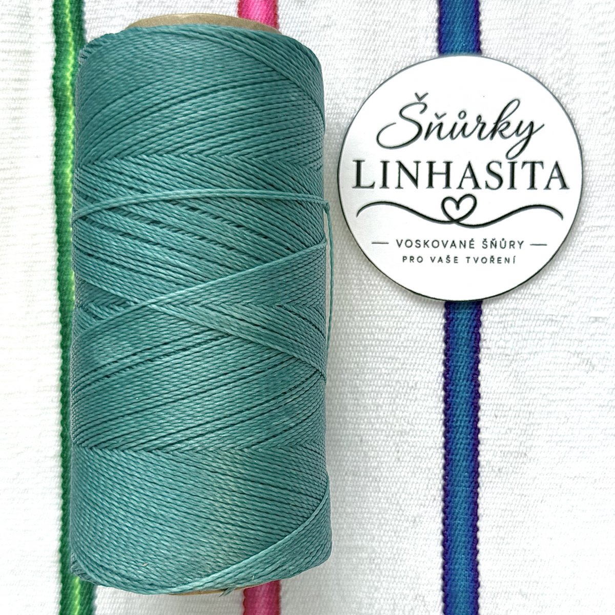 Linhasita 0,75 mm 224 celá cívka (tyrkysově zelená)