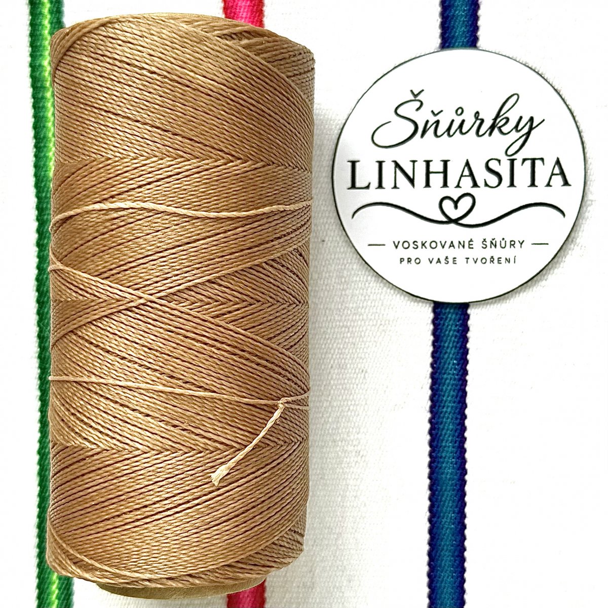 Linhasita 0,5 mm PALHA celá cívka (tmavě béžová)