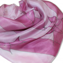 Hedvábný šátek: Květy růžové