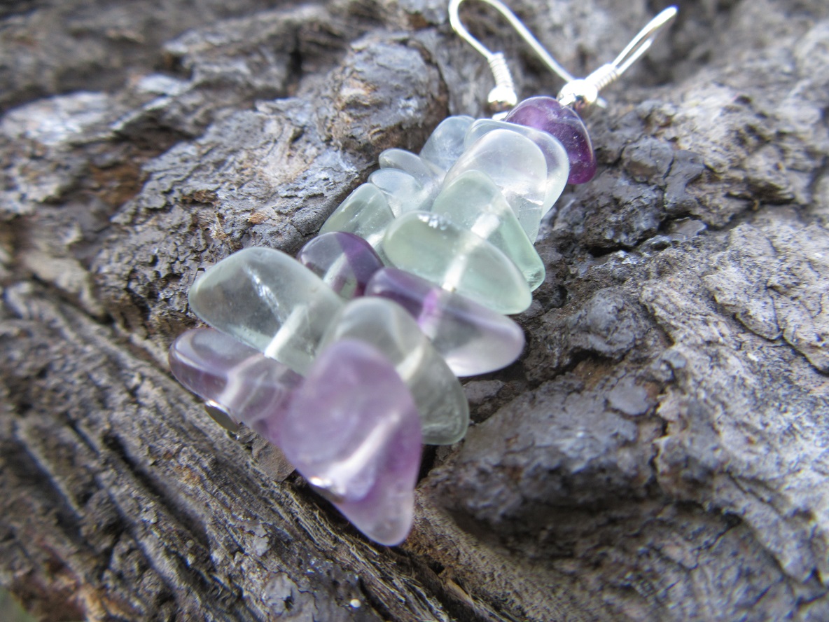 Náušnice z fluoritu