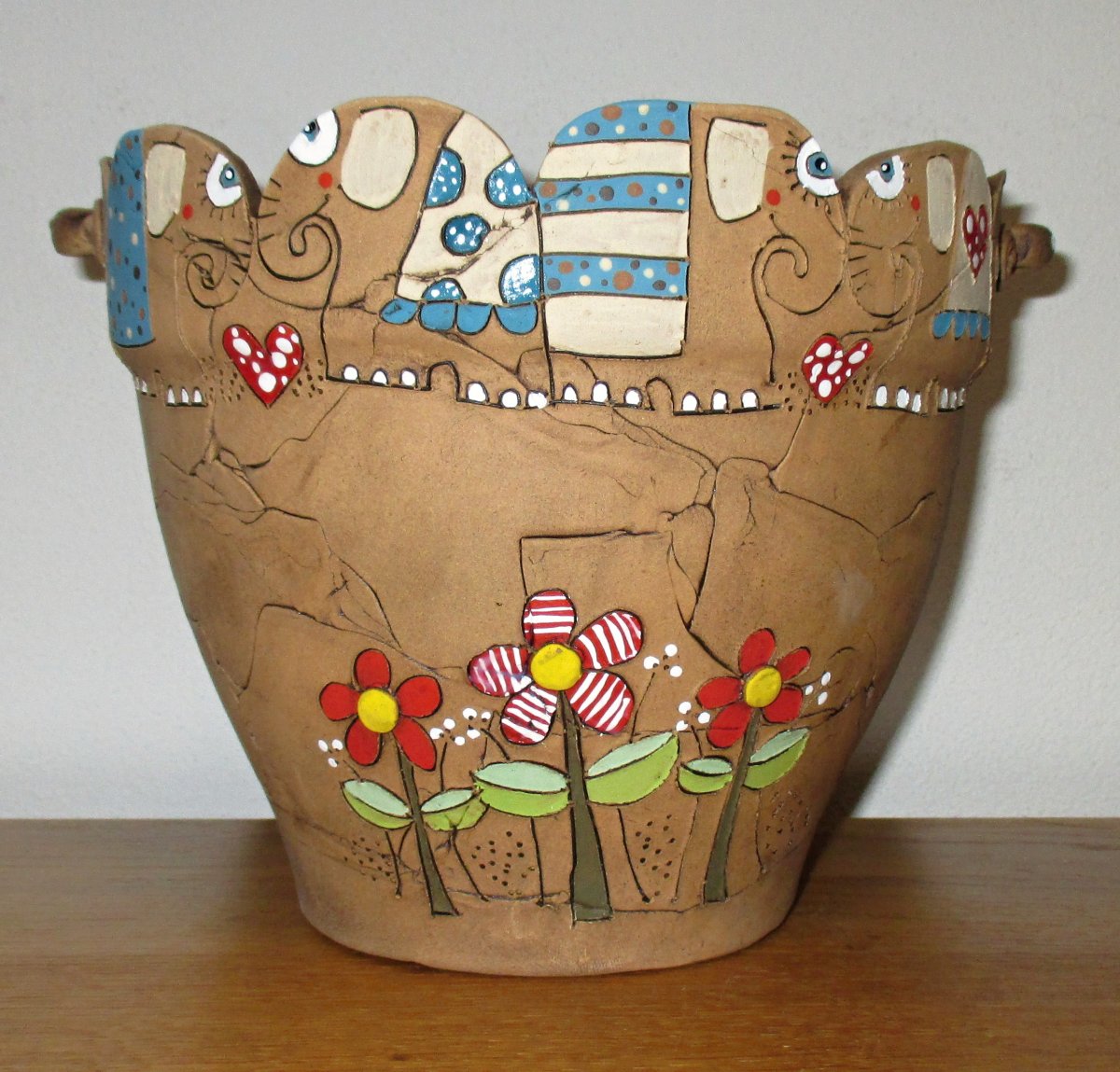 Obal na květináč - Sloni