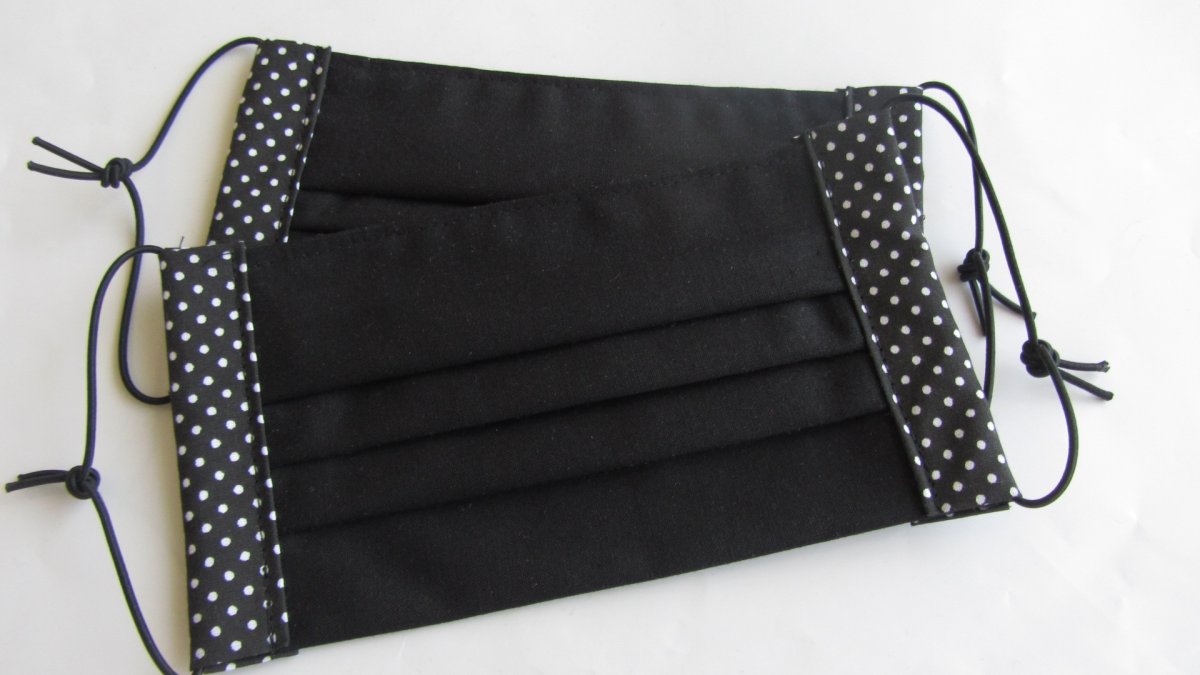 Rouška černá s lemováním