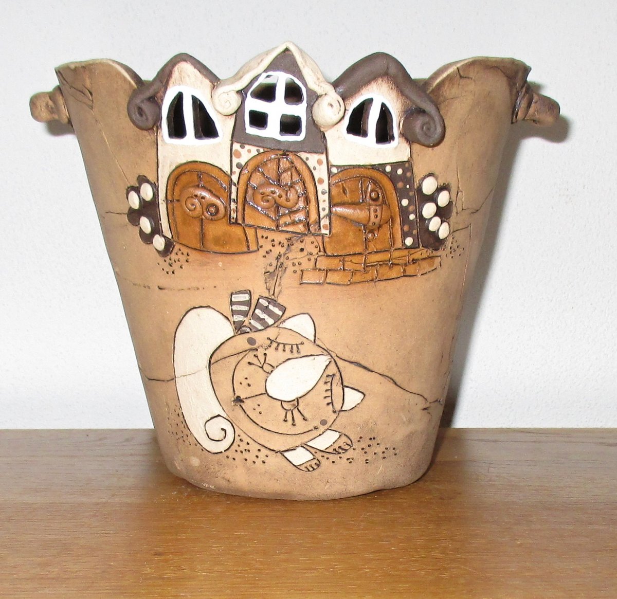 Obal na květináč - Domečky