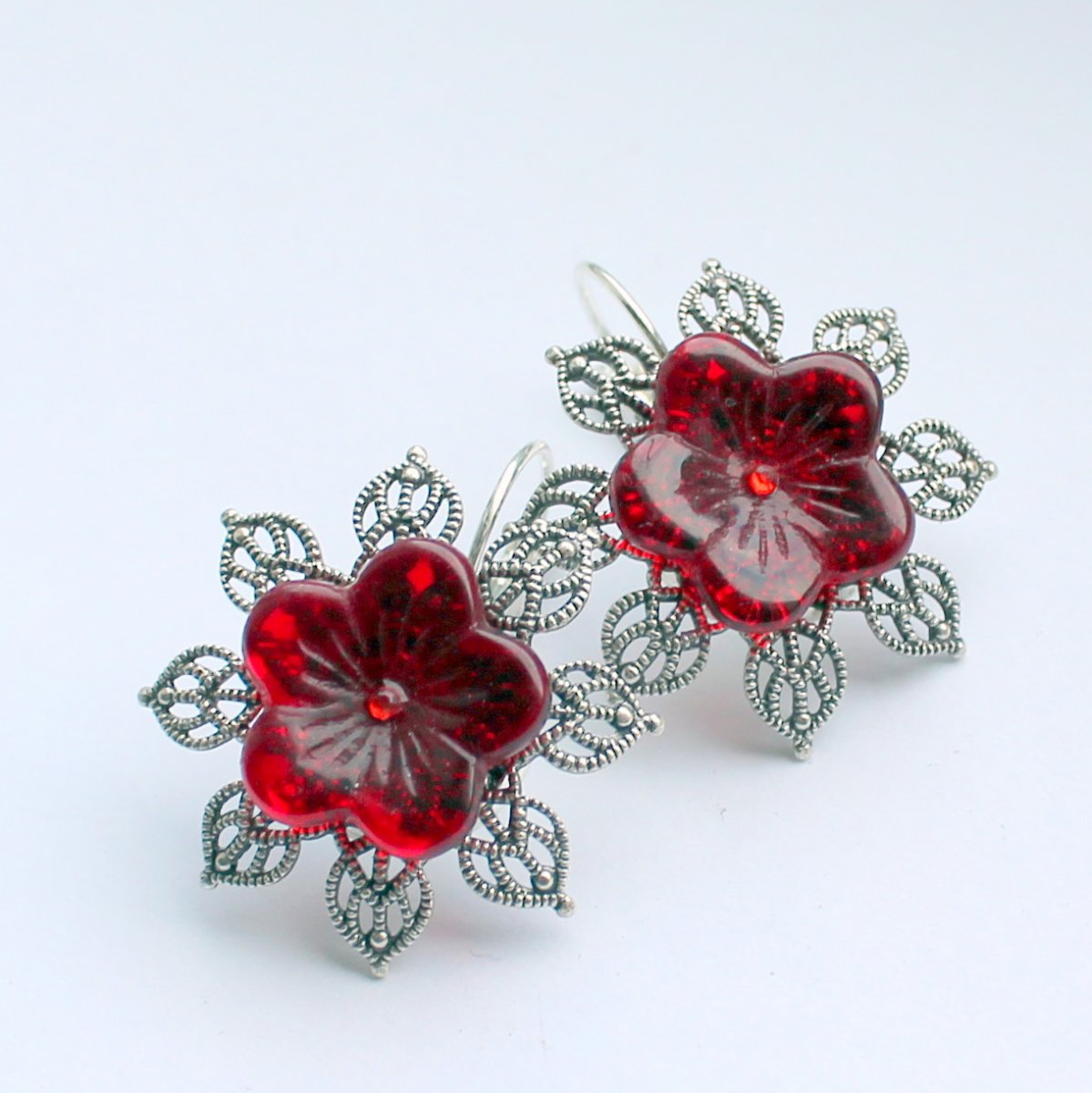 Kvetoucí filigrán - romantické náušnice