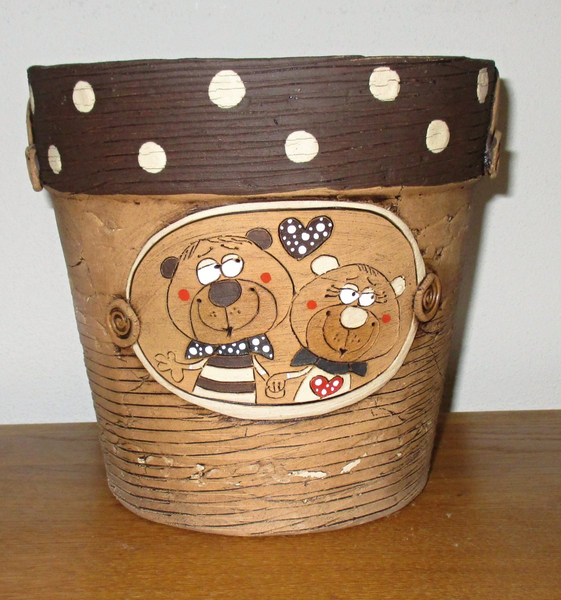 Obal na květináč - Medvídci