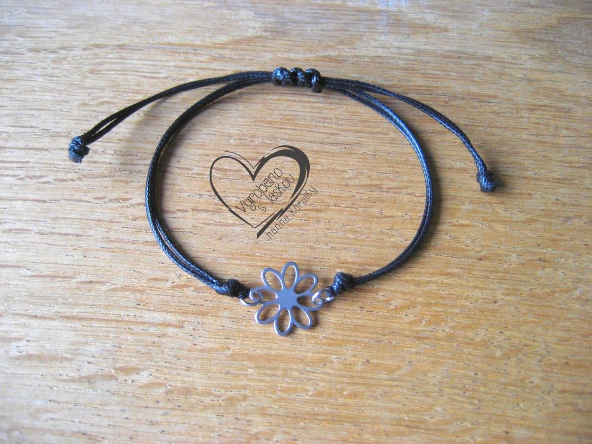 Šňůrkový náramek - květ