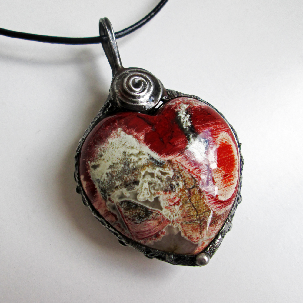 Jaspis brekcie-oboustranné srdce