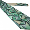 Malovaná hedvábná kravata: Trojúhelníky zelené