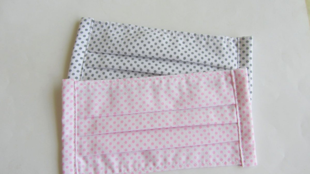 Rouška dvouvrstvá -  Šedé puntíčky