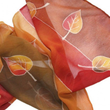 Malovaná hedvábná šála: Podzimní listí