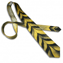 Malovaná hedvábná kravata: Černo-žlutá