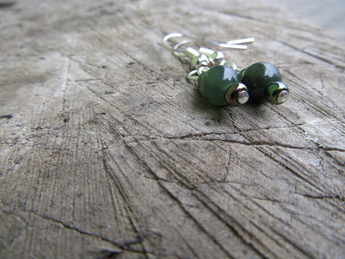 Náušnice achátové