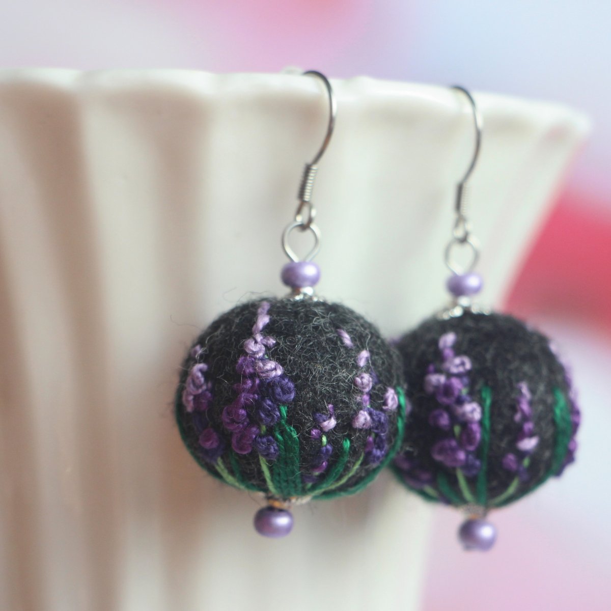 Náušnice - Vůně levandule