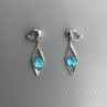 Antia.klipsy Light turquoise Swarovski kosočtverec