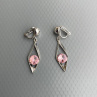 Antialerg. klipsy Light rose Swarovski kosočtverec