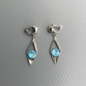 Antialerg. klipsy Aquamarine Swarovski kosočtverec