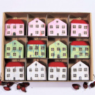 Dárková sada dřevěných domečků - tříbarevná