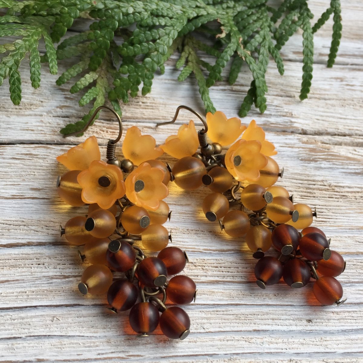 Náušnice hořčicové zvonkové hrozny