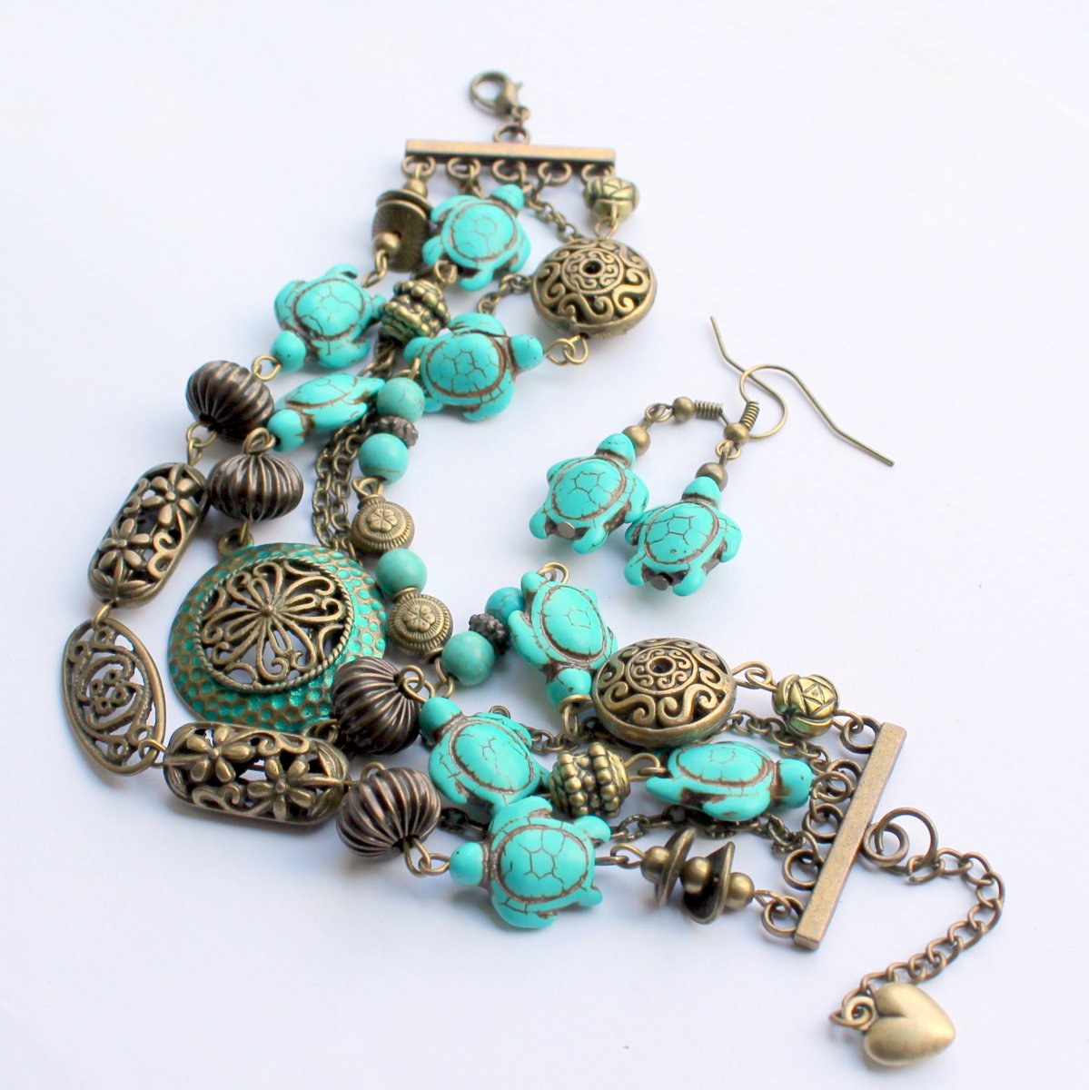 Želvičkový náramek + náušnice zdarma