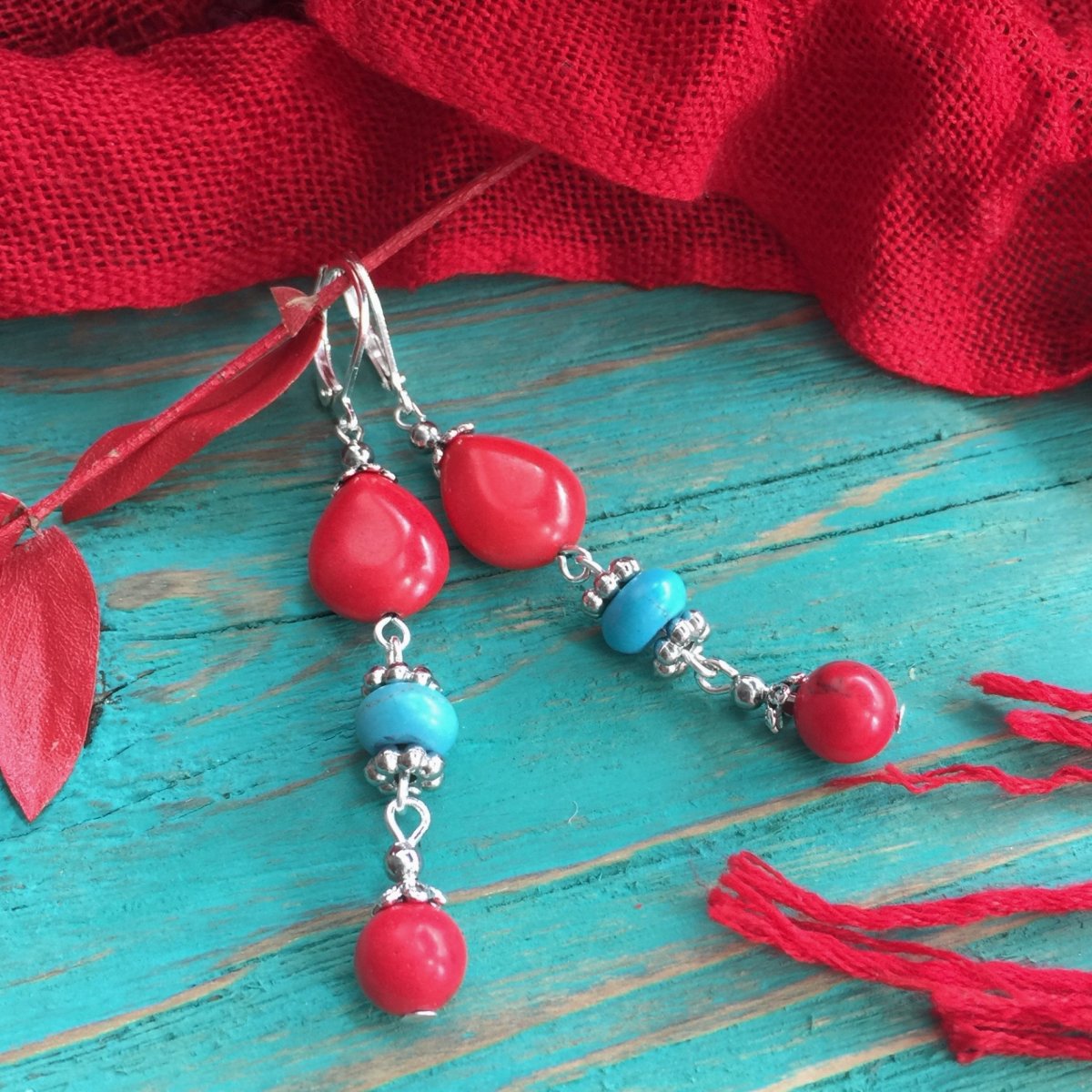 Náušnice - Tyrkenitky s kapkou