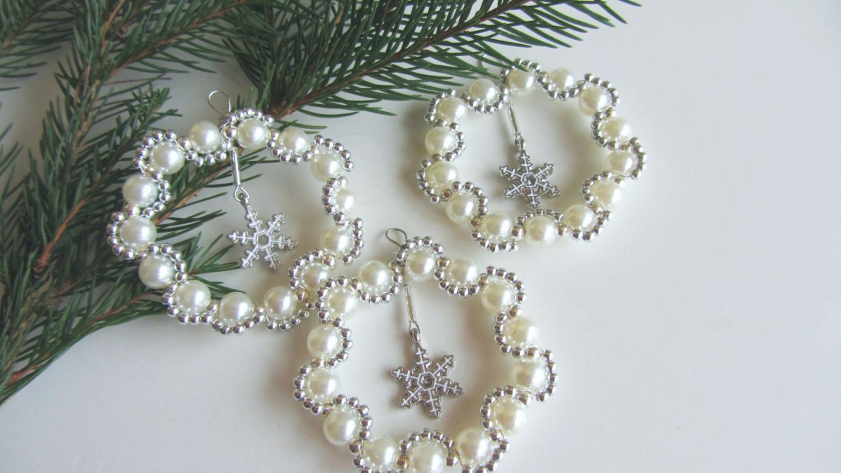 Vánoční ozdoba - Bílý věneček