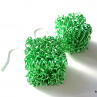 Náušnice zelené drátkované kostky