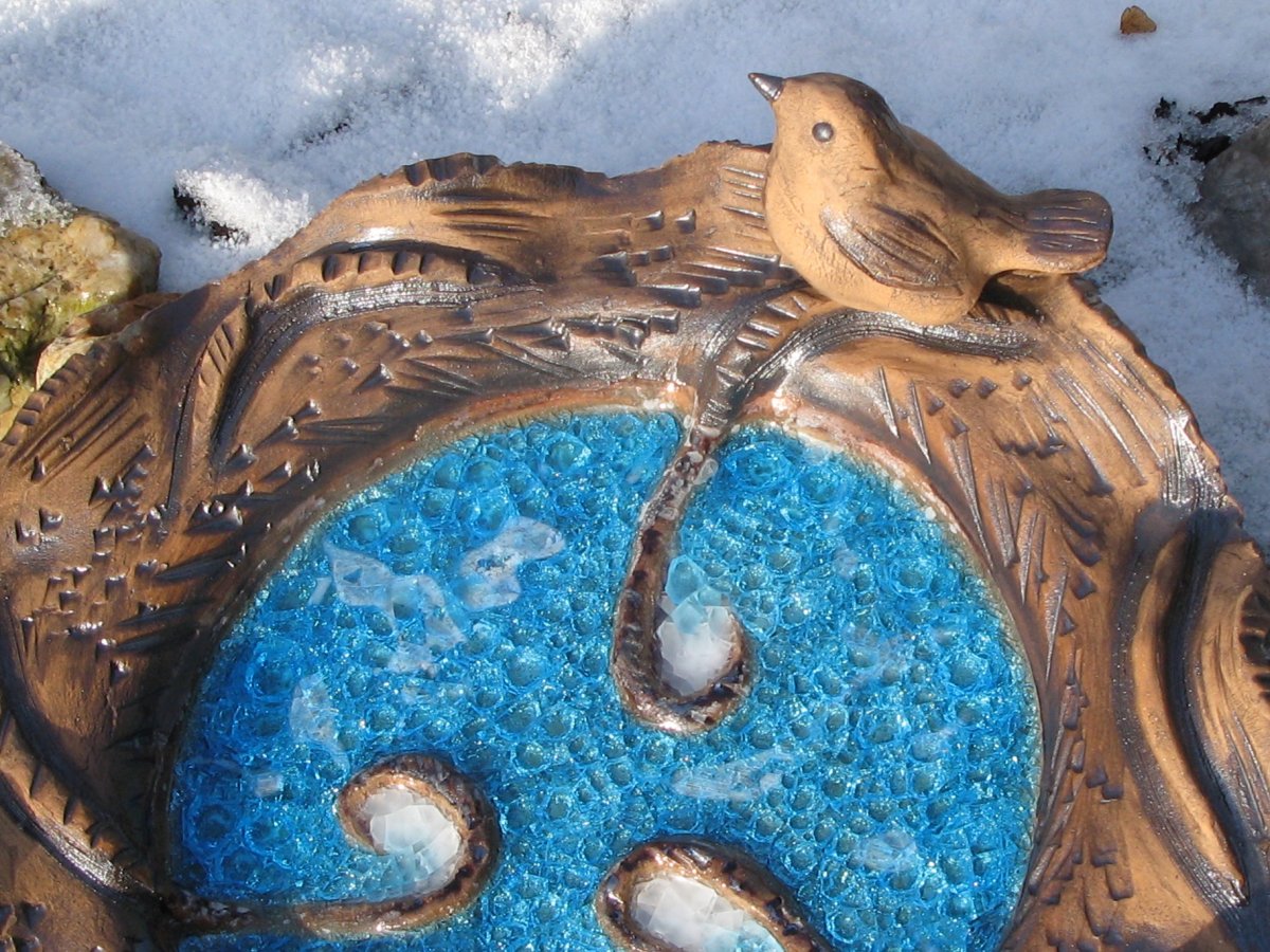 Keramické pítko s ptáčkem 34 cm