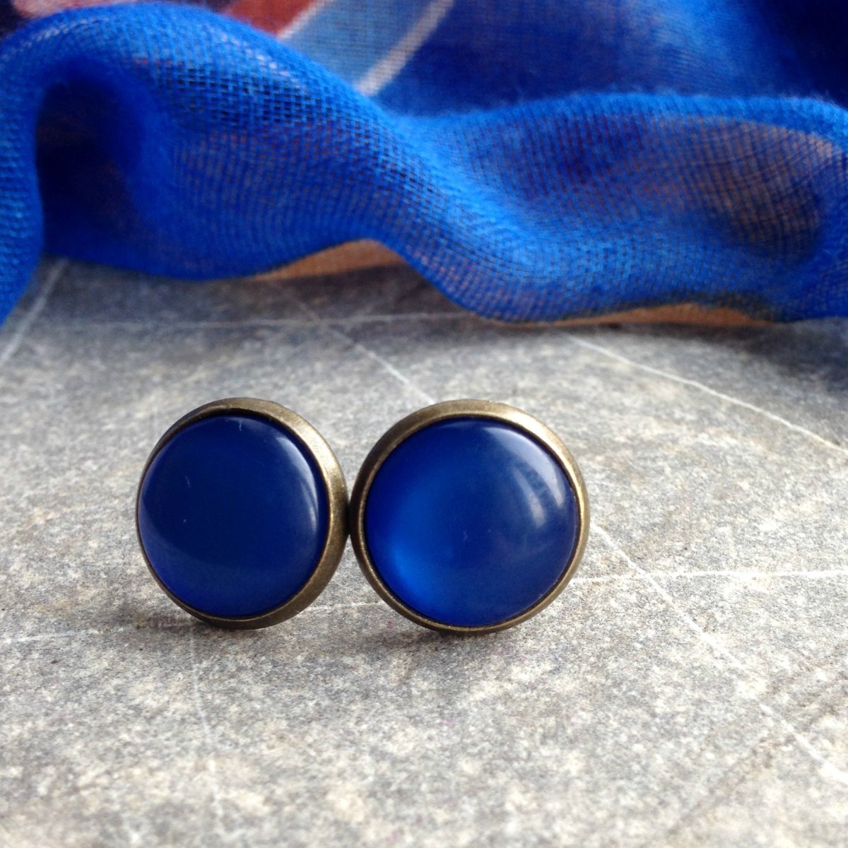 Kobaltové náušnice - puzety