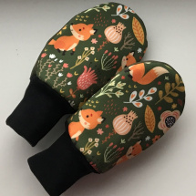 Softshellové rukavice-lišky na khaki 