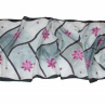 Malovaná hedvábná šála: Květy v šedé