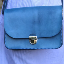 Dámská Modrá kožená kabelka