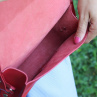 Dámská Červená kožená kabelka