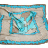 Malovaný hedvábný šátek: Modro-hnědý