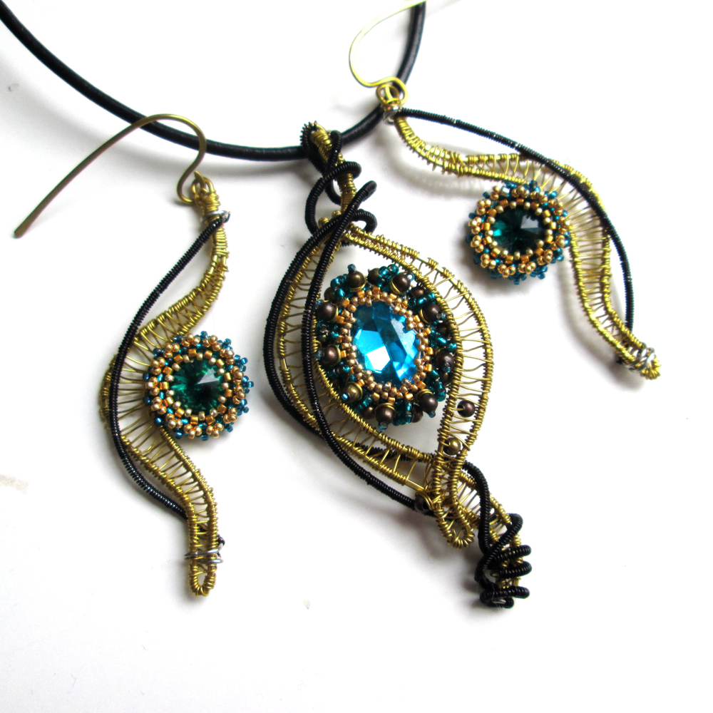 Tyrkysový Swarovski-sada