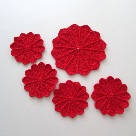 Háčkované prostírání - sada