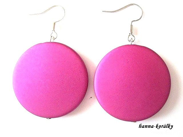 Náušnice - růžové placky