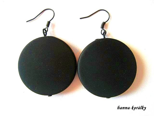 Náušnice - černé placky