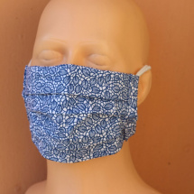 Modro bílá rouška - s drátkem na vytvarování nosu