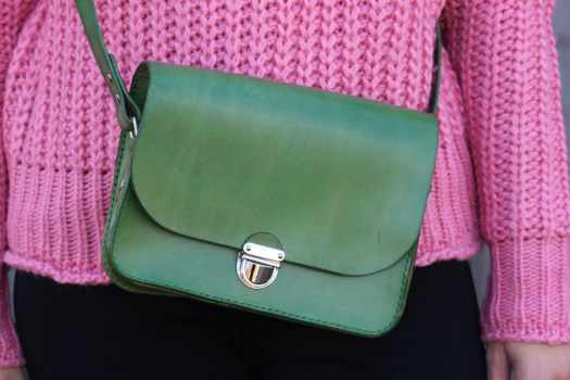 Dámská Zelená kožená kabelka