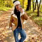 Dámské semišové sako hnědé-S