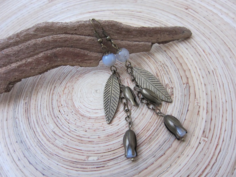 Náušnice Chalcedonové zvonky ...