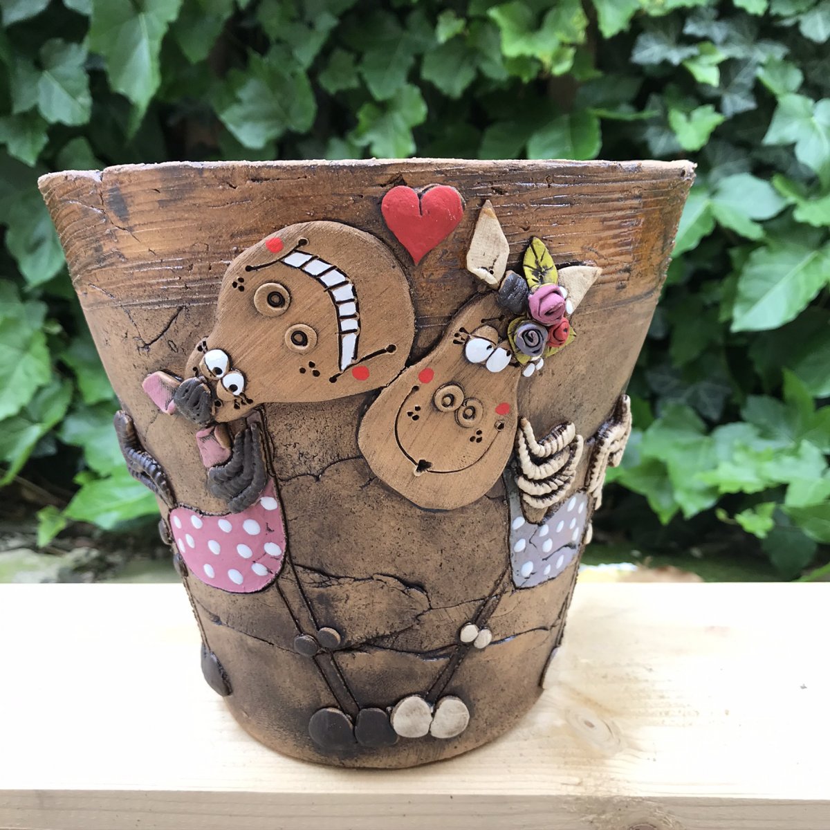 Velký obal na květináč koně