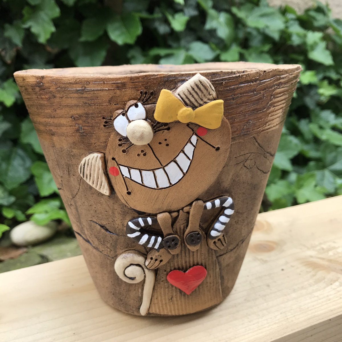 Malý obal na květináč kočka