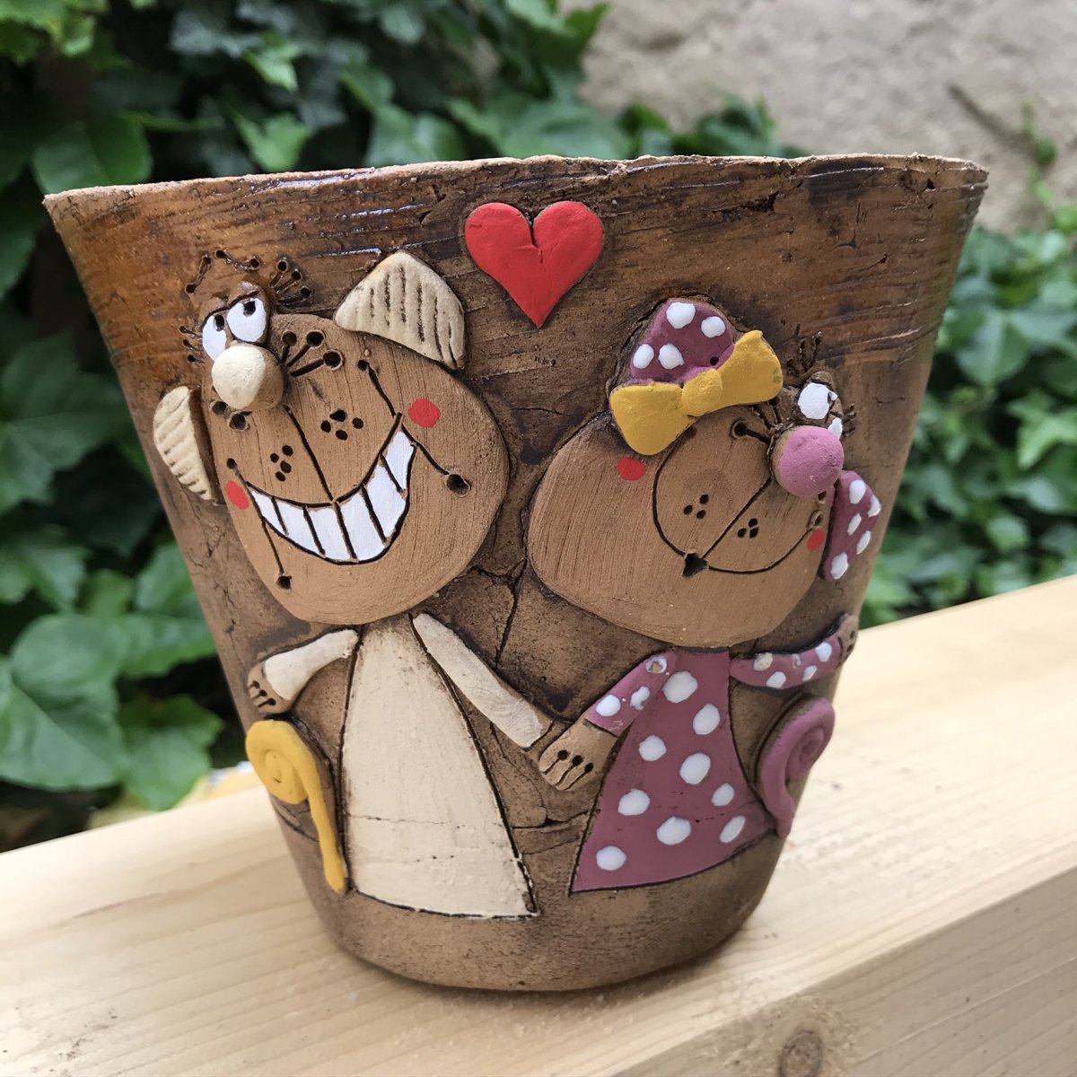 Malý obal na květináč kočičky