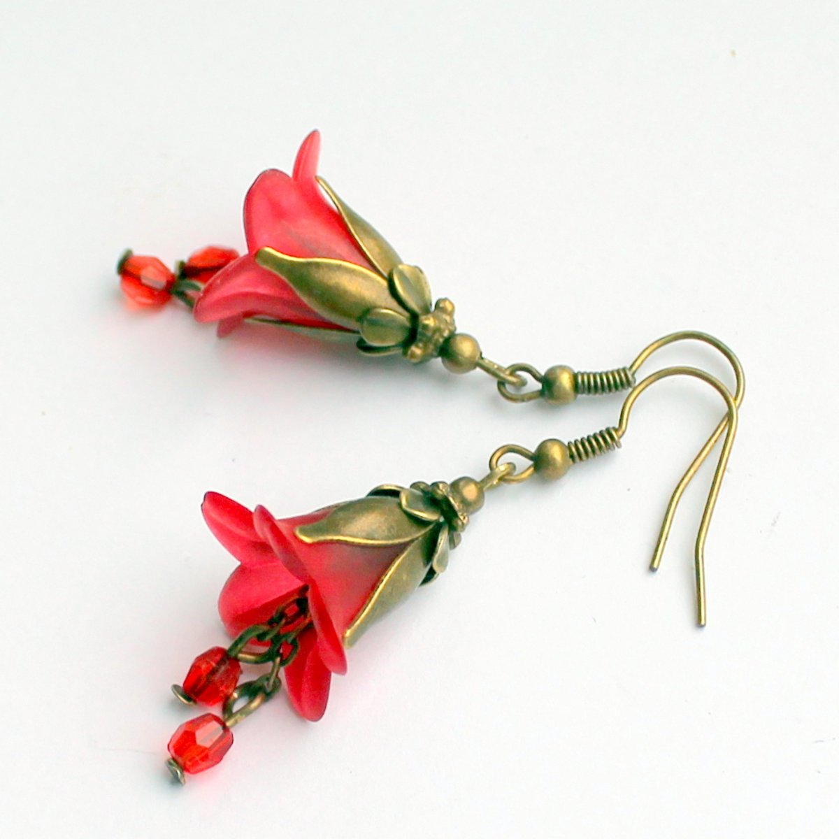 Zvonky v červené - náušnice