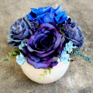 Blue Romance_kytice růží_dekorace na stůl